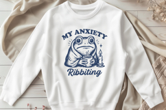 Funny Frog Anxiety SVG My Anxiety is Ribbiting Cute Design Product Image 2