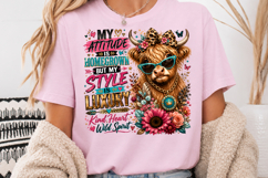 My Attitude Is Homegrown PNG, Sassy Highland Cow Design Product Image 3