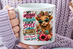 My Attitude Is Homegrown PNG, Sassy Highland Cow Design Product Image 4