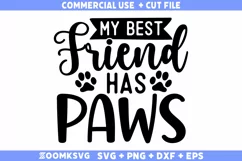 My best friend has paws SVG | Cat SVG | Cat Lover SVG Product Image 2