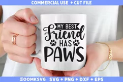 My best friend has paws SVG | Cat SVG | Cat Lover SVG Product Image 1