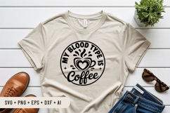 My Blood Type Is Coffee SVG File | Coffee Round Sign SVG Product Image 3