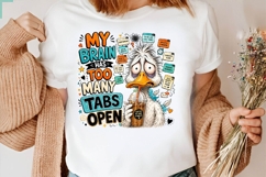 My Brain Has Too Many Tabs Open Funny Duck PNG Design Product Image 2