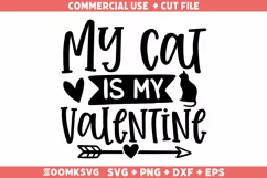 My cat is my Valentine SVG | Valentine's Day SVG Product Image 1