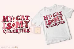 My Cat is My Valentine SVG T-shirt Design, Retro Valentine Product Image 2