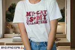 My Cat is My Valentine SVG T-shirt Design, Retro Valentine Product Image 3