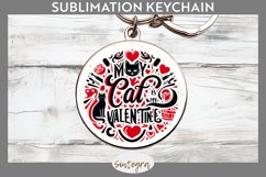My Cat Is My Valentine v1 Round Keychain Sublimation Product Image 1