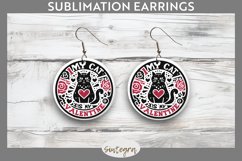 My Cat Is My Valentine v2 Round Earrings Sublimation Product Image 1