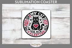 My Cat Is My Valentine v2 Square Coaster Sublimation Product Image 1
