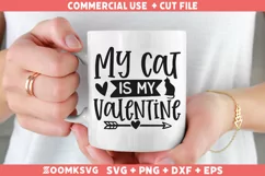 My cat is my Valentine SVG | Valentine's Day SVG Product Image 2