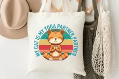 My Cat Is My Yoga partner Partner Sublimation PNG Product Image 3