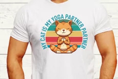 My Cat Is My Yoga partner Partner Sublimation PNG Product Image 2