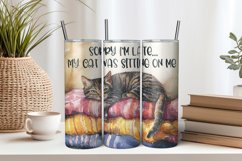 Cat 20oz Tumbler Sublimation PNG Product Image 1