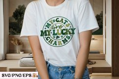 My Cats Are My Lucky Charms SVG Design, St Patrick&#039;s T-shirt Product Image 3