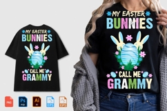 My Easter Bunnies Call Me Grammy T Shirt Design PNG Product Image 1