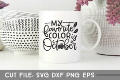 My Favorite Color is October, Hand Lettered Fall SVG Product Image 2
