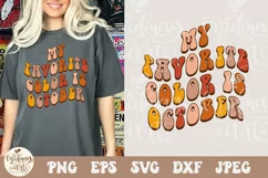 My Favorite Color is October SVG PNG, Retro Fall Shirt Svg Product Image 2