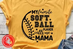 My favorite softball player calls me MAMA Sports ball Svg Product Image 1