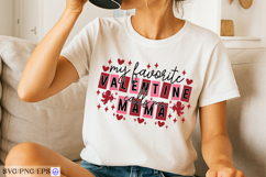 My Favorite Valentine Calls Me Mama SVG PNG T-shirt Design Product Image 2