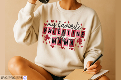 My Favorite Valentine Calls Me Mama SVG PNG T-shirt Design Product Image 3