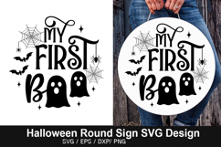 Halloween Round Sign SVG Bundle - Halloween Door Sign Product Image 11