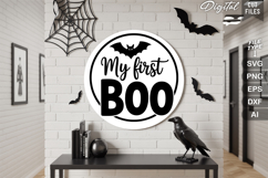 My First Boo SVG File | Halloween Round Sign SVG Product Image 2