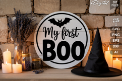 My First Boo SVG File | Halloween Round Sign SVG Product Image 3