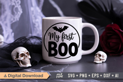 My First Boo SVG File | Halloween Round Sign SVG Product Image 5