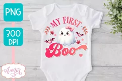 My first boo sublimation PNG | Kids Halloween design PNG Product Image 1