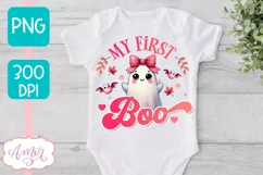 My first boo sublimation PNG | Kids Halloween design PNG Product Image 1