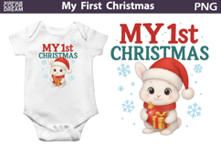 My First Christmas Sublimation | Cute Bunny Clipart Product Image 1