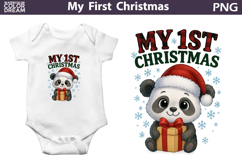 My First Christmas Sublimation | Cute Panda Clipart Product Image 1