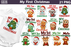 My First Christmas Sublimation Bundle | Cute Fox Clipart Product Image 1
