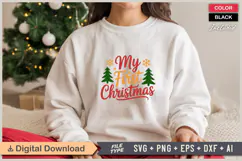 My First Christmas SVG | Christmas SVG | Holiday SVG | Xmas Product Image 1
