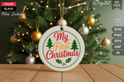 Christmas Round Sign SVG Bundle | Holiday Door Decor Sign Product Image 9