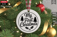 My First Christmas SVG | Christmas Round Sign SVG | Xmas SVG Product Image 3