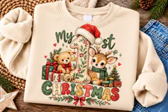 My 1st Christmas PNG | Cute Teddy Bear & Reindeer Baby Png Product Image 2