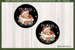 My First Christmas, Baby Bear, Christmas Ornament Template Product Image 4