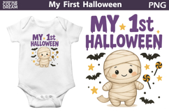 My First Halloween Sublimation | Cute Mummy Witch Hat Product Image 1