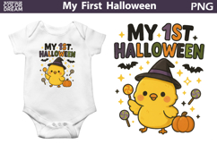 My First Halloween Sublimation | Cute Chicken Witch Hat Product Image 1