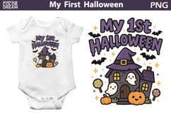 My First Halloween Sublimation |Cute Haunted House Witch Hat Product Image 1