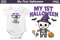 My First Halloween Sublimation |Cute Skeleton Witch Hat Product Image 1