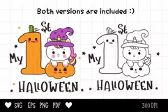 My first Halloween with Cute unicorn Halloween clipart Product Image 2