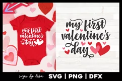My First Valentine's Day | Baby Valentine svg Product Image 1