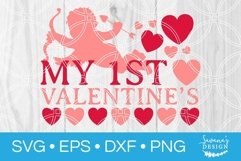 My First Valentines SVG Cupid Cut File Baby Clipart Cricut Product Image 1