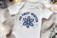 My First Winter SVG PNG | Baby's First Christmas Snowflake Product Image 3
