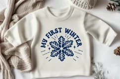 My First Winter SVG PNG | Baby's First Christmas Snowflake Product Image 2