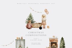 Christmas Nursery Compositions, Watercolor Festive Clipart Product Image 4