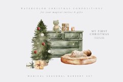 Christmas Nursery Compositions, Watercolor Festive Clipart Product Image 5