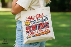 Funny Retro Softball Mom My Girl Might Not Always Swing Product Image 2